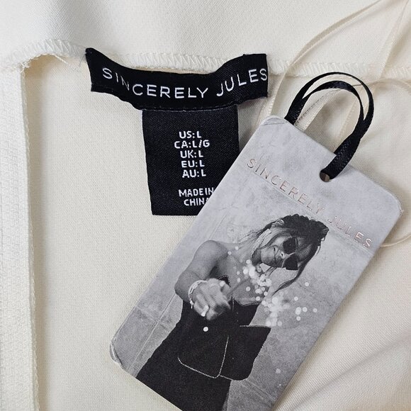 Sincerely Jules Women's Cream Strapless Cropped Bandeau Top Size L NWT - Picture 6 of 10